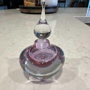 Silverbrook Elegant Glass Perfume Bottle with Purple Accents